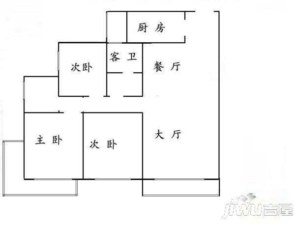 永兴苑2室2厅2卫户型图