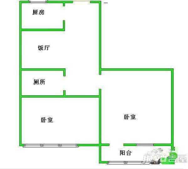 利民小区2室1厅1卫60㎡户型图