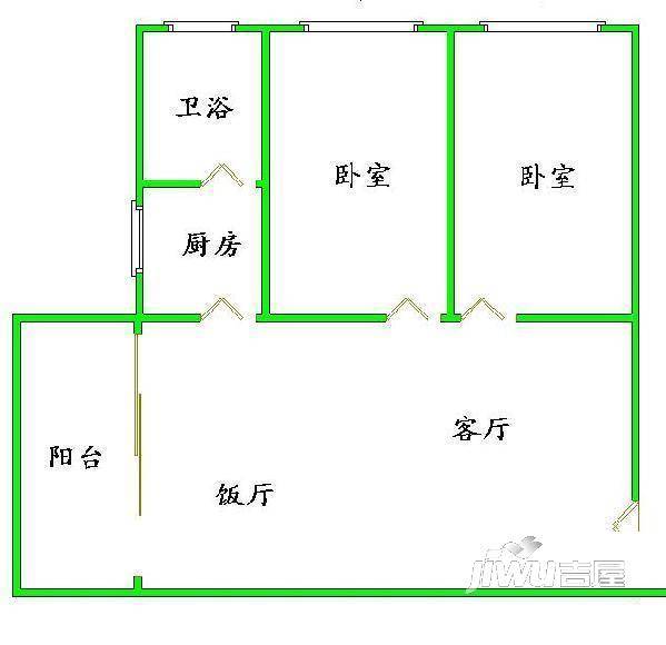 利民小区2室1厅1卫60㎡户型图