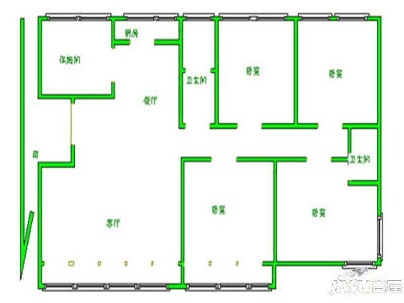 中铝嘉园3室2厅1卫156㎡户型图