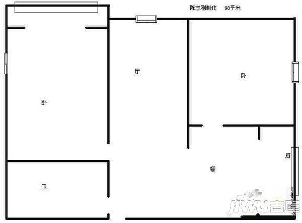 中铝嘉园3室2厅1卫156㎡户型图