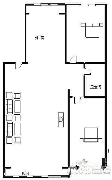 临涧路3号2室1厅1卫户型图