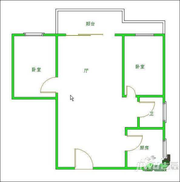 信昌小区2室2厅1卫73㎡户型图