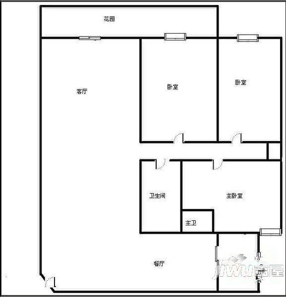 粮兴新居3室2厅1卫99㎡户型图