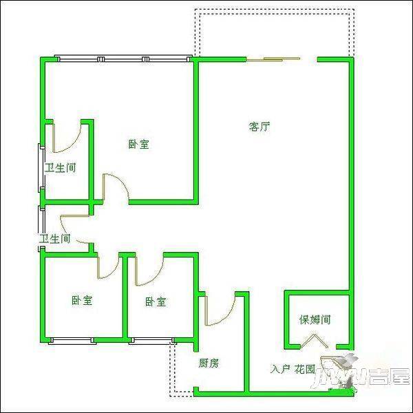 王城大道41号院3室2厅1卫户型图