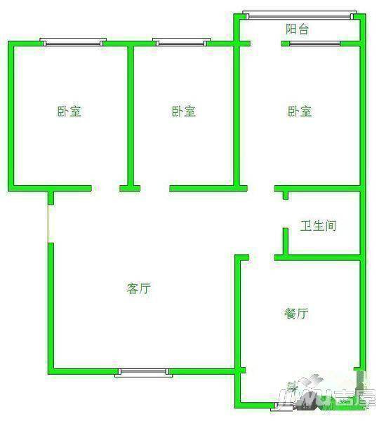 王城大道41号院3室2厅1卫户型图