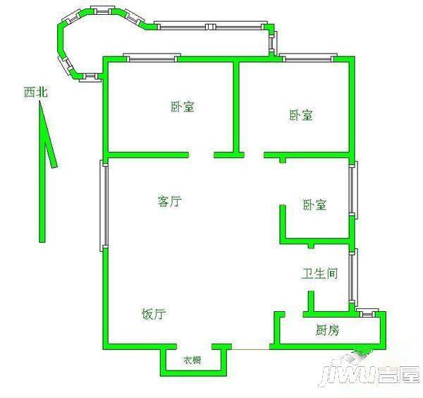 华林新村2室1厅1卫户型图