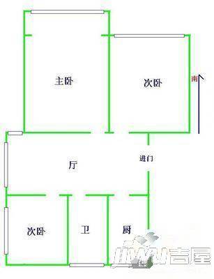 顺驰第一大街1室2厅1卫106.2㎡户型图