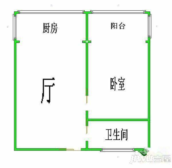 龙瑞小区2室2厅1卫户型图