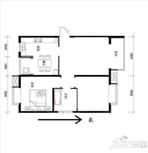 龙瑞小区2室2厅1卫户型图