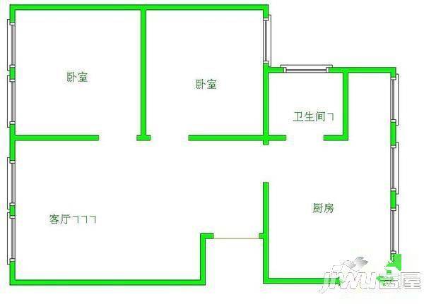 龙瑞小区2室2厅1卫户型图