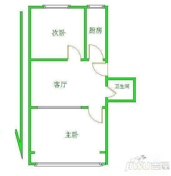 龙瑞小区2室2厅1卫户型图