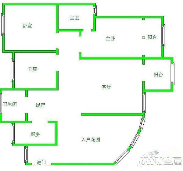 洛浦秋枫2室2厅1卫户型图