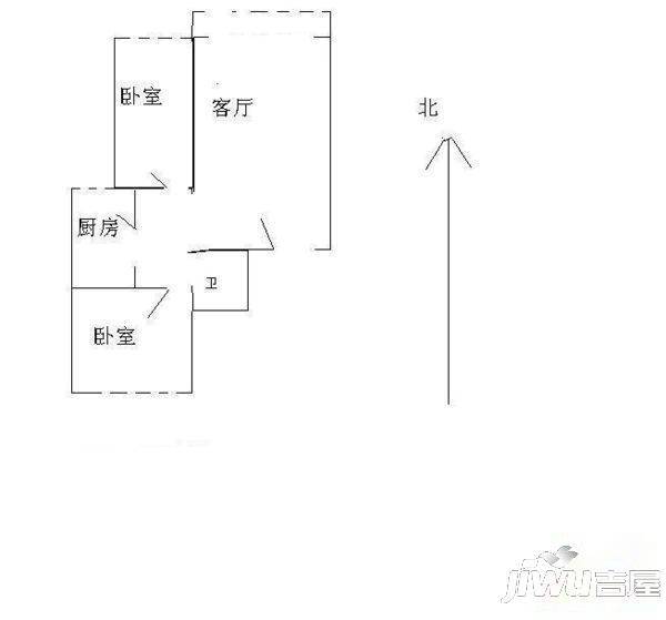 唐城花园2室2厅1卫75㎡户型图