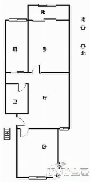 龙泉小区2室1厅1卫60㎡户型图