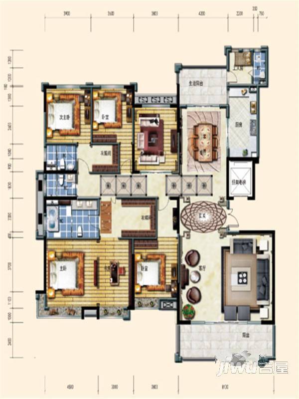 洛阳碧桂园二期5室2厅4卫327㎡户型图