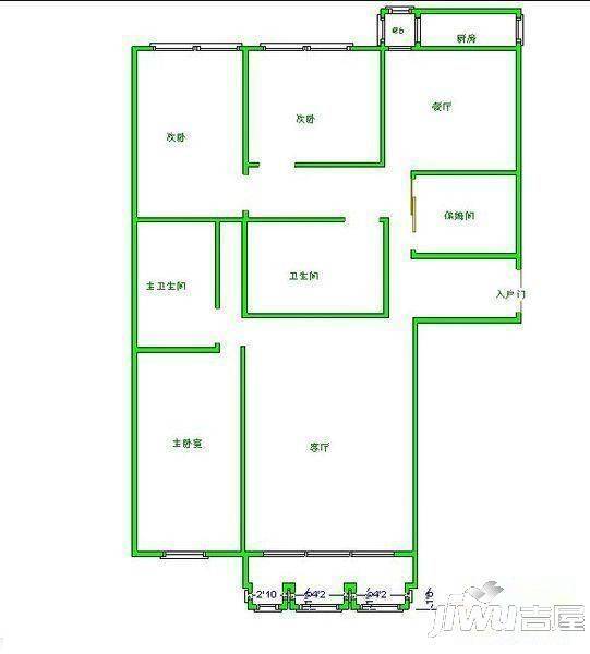 天力商厦2室2厅1卫户型图