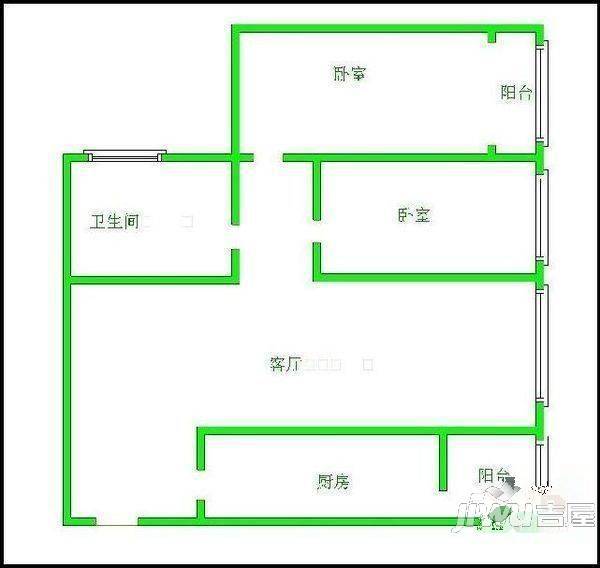 天力商厦2室2厅1卫户型图