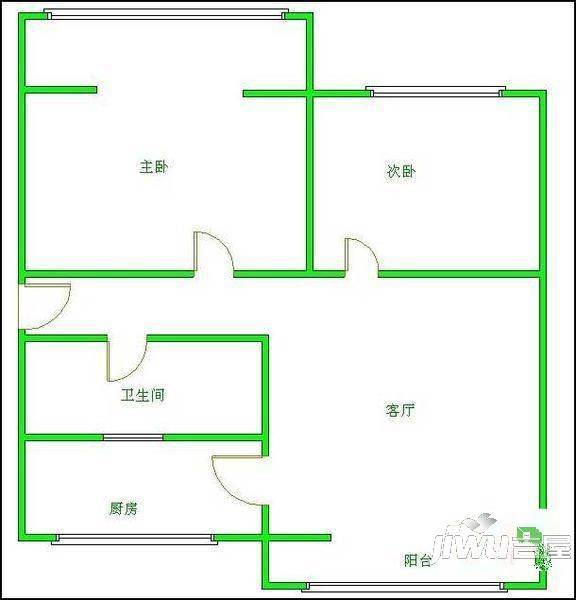 桃苑旺角3室2厅1卫户型图