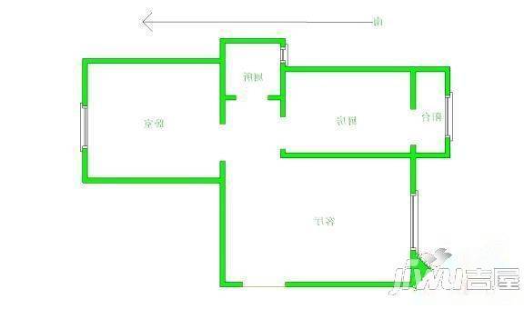 荣森绿色家园3室2厅1卫125㎡户型图