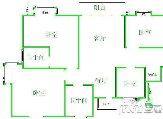 洛阳泊林绿洲3室2厅2卫129㎡户型图