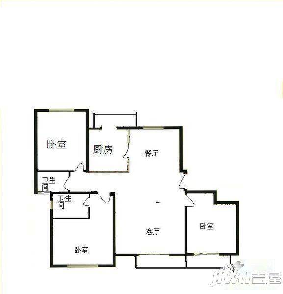 洛阳泊林绿洲3室2厅2卫129㎡户型图