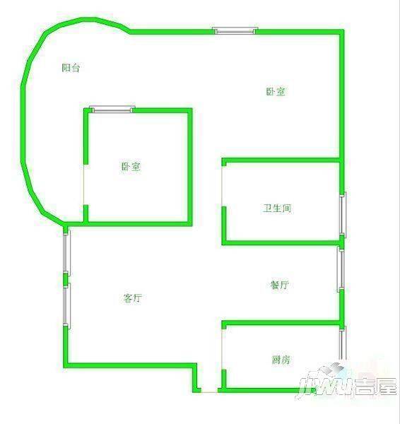 洛阳泊林绿洲3室2厅2卫129㎡户型图