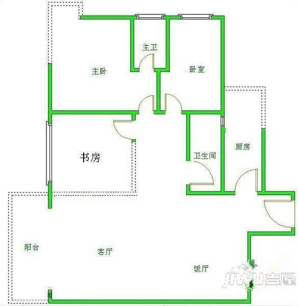 观澜名邸2室2厅1卫户型图