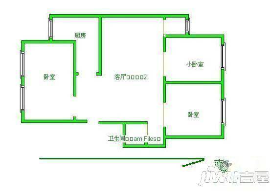 观澜名邸2室2厅1卫户型图