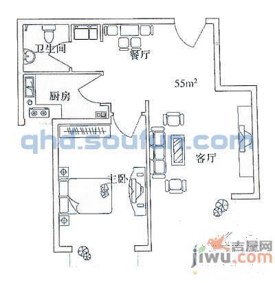 湾海一号海景公馆2室2厅2卫119.1㎡户型图