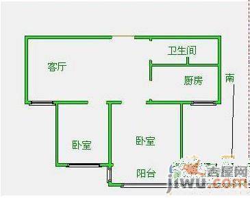 兴龙国际城2室1厅1卫101㎡户型图