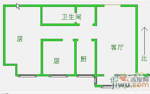 盛秦福地2室1厅1卫69㎡户型图