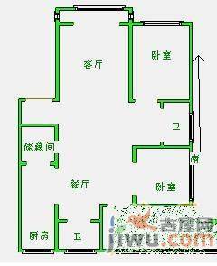 华苑馨居3室2厅2卫132㎡户型图