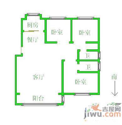 华苑馨居3室2厅2卫132㎡户型图