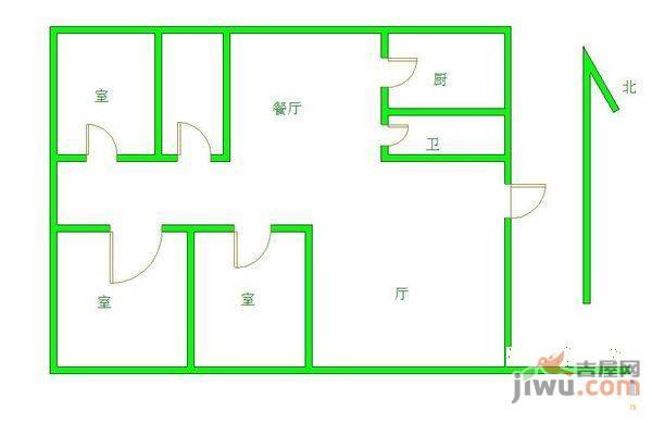 华苑馨居3室2厅2卫132㎡户型图