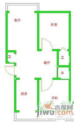 华苑馨居3室2厅2卫132㎡户型图