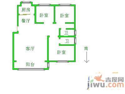 华苑馨居3室2厅2卫132㎡户型图