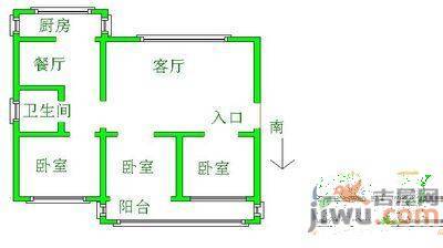 金龙花苑2室1厅1卫80㎡户型图