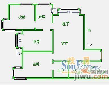 文博城1室0厅1卫42㎡户型图