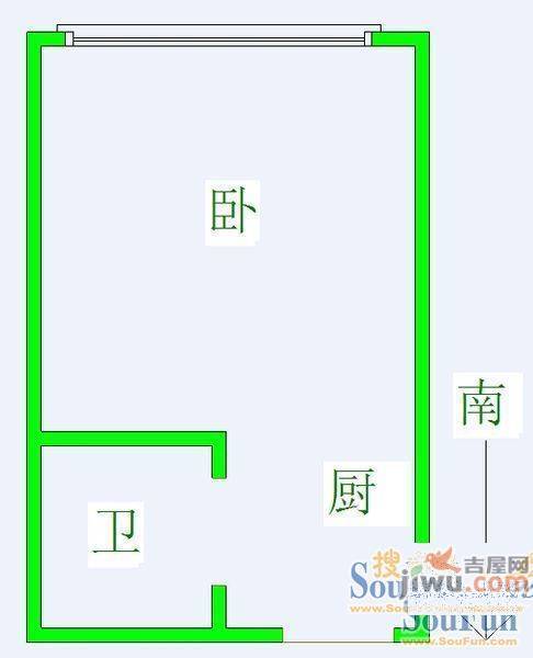 文博城1室0厅1卫42㎡户型图