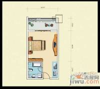 中央胜境1室1厅1卫35㎡户型图