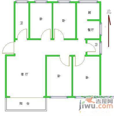 秦皇小区2室1厅1卫82㎡户型图