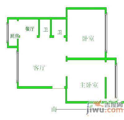 秦皇小区2室1厅1卫82㎡户型图