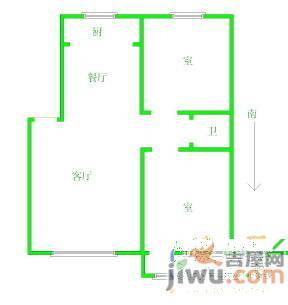 秦皇小区2室1厅1卫82㎡户型图