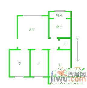 秦皇小区2室1厅1卫82㎡户型图