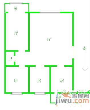 秦皇小区2室1厅1卫82㎡户型图