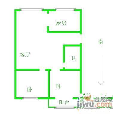 秦皇小区2室1厅1卫82㎡户型图