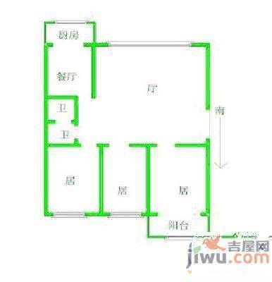 秦皇小区2室1厅1卫82㎡户型图