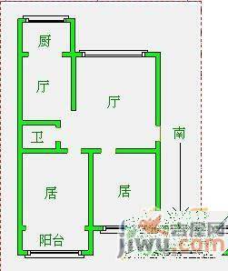 秦皇小区2室1厅1卫82㎡户型图