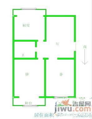 秦皇小区2室1厅1卫82㎡户型图